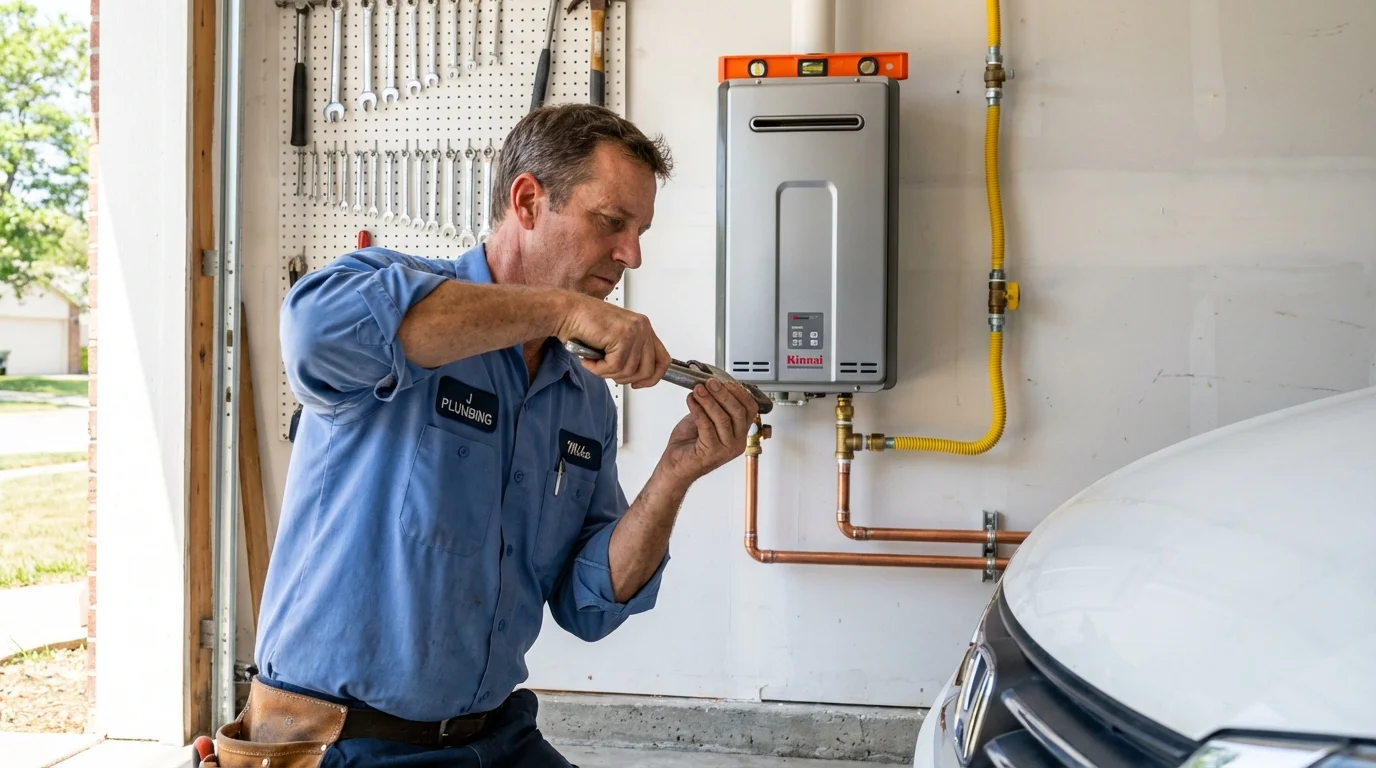 Tankless water heater installation by a Johns Plumbing LLC plumber in Mount Washington